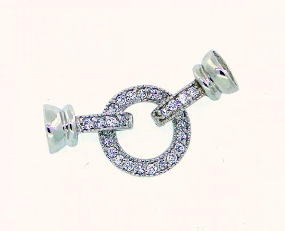Chiusura in argento 925 rodiato con zirconi cod.3045